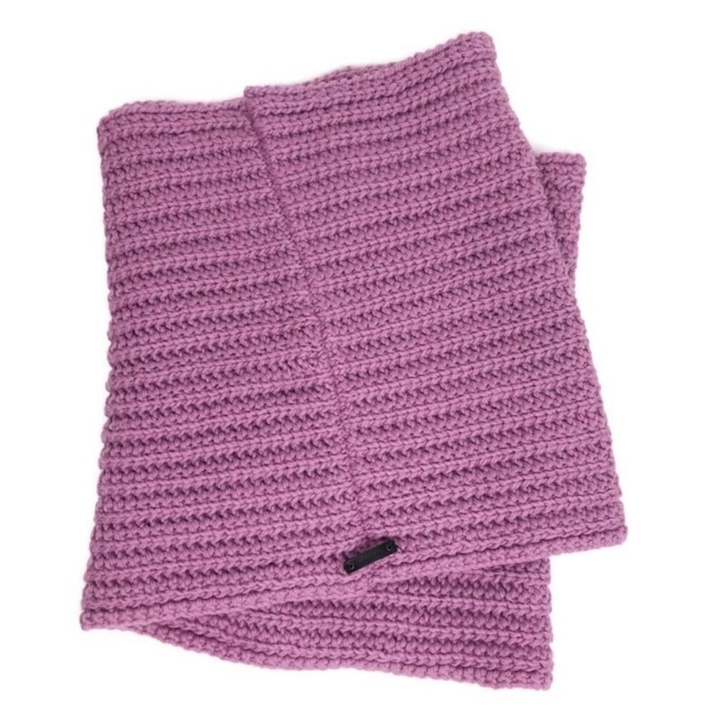 Coach Pink Purple Chunky Knit Wool Blend Infinity Scarf